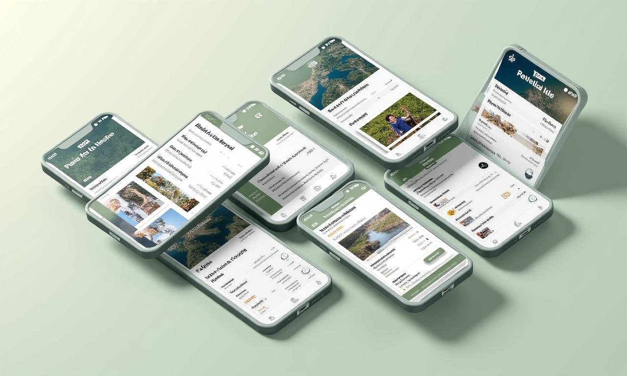 Screenshots of the redesigned Terra Travel mobile application interface.